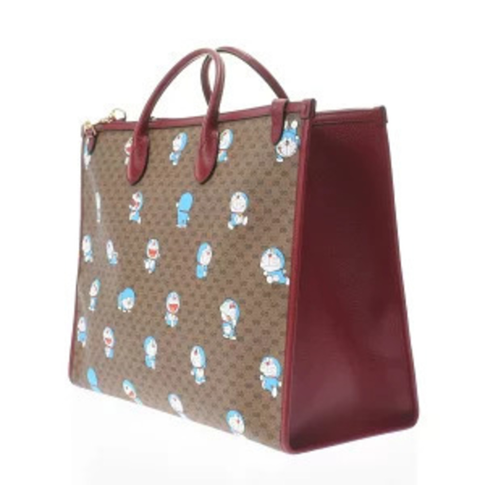 Gucci Supreme Bag Tote Beige Leather Red Collaboration Doraemon GG